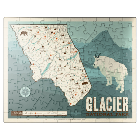 puzzleplate Map of Glacier National Park, Vintage Poster 100 Jigsaw Puzzle