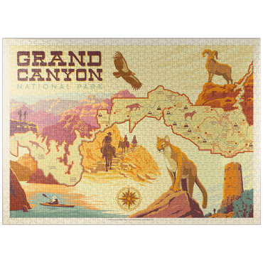 puzzleplate Grand Canyon National Park: Illustrated Map 1000 Jigsaw Puzzle