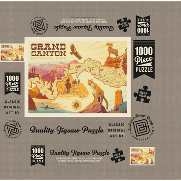Grand Canyon National Park: Illustrated Map 1000 Jigsaw Puzzle box 3D Modell