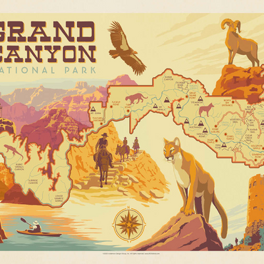 Grand Canyon National Park: Illustrated Map 100 Jigsaw Puzzle 3D Modell