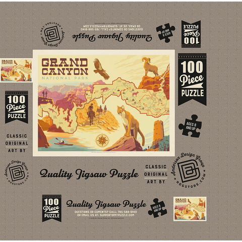 Grand Canyon National Park: Illustrated Map 100 Jigsaw Puzzle box 3D Modell