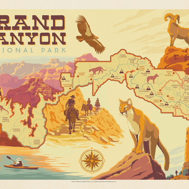 Grand Canyon National Park: Illustrated Map 500 Jigsaw Puzzle 3D Modell
