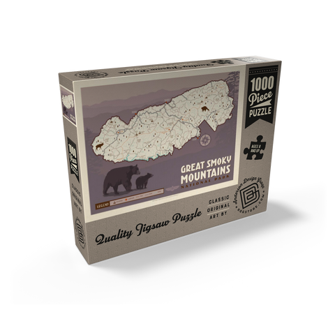 Map of Great Smoky Mtns National Park, Vintage Poster 1000 Jigsaw Puzzle box view2