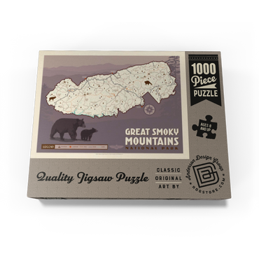 Map of Great Smoky Mtns National Park, Vintage Poster 1000 Jigsaw Puzzle box view3