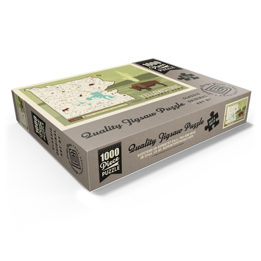 Map of Yellowstone National Park, Vintage Poster 1000 Jigsaw Puzzle box view1