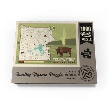 Map of Yellowstone National Park, Vintage Poster 1000 Jigsaw Puzzle box view3