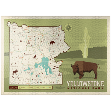 puzzleplate Map of Yellowstone National Park, Vintage Poster 1000 Jigsaw Puzzle