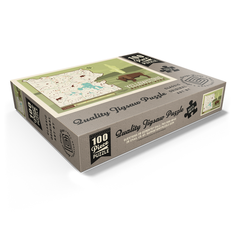 Map of Yellowstone National Park, Vintage Poster 100 Jigsaw Puzzle box view1