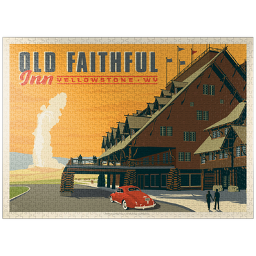 puzzleplate Yellowstone National Park: Old Faithful Inn, Vintage Poster 1000 Jigsaw Puzzle