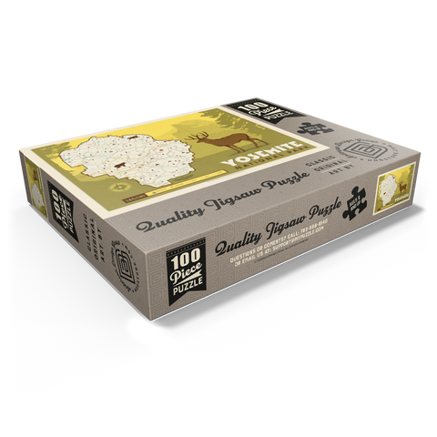 Map of Yosemite National Park, Vintage Poster 100 Jigsaw Puzzle box view1