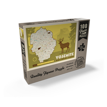 Map of Yosemite National Park, Vintage Poster 100 Jigsaw Puzzle box view2