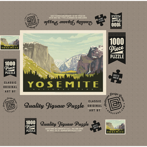 Yosemite National Park: Yosemite Valley (Horizontal) 1000 Jigsaw Puzzle box 3D Modell