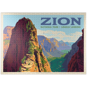 puzzleplate Zion National Park: Ascent To Angels Landing (Horizontal) 1000 Jigsaw Puzzle