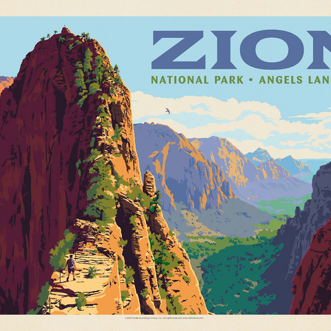 Zion National Park: Ascent To Angels Landing (Horizontal) 1000 Jigsaw Puzzle 3D Modell
