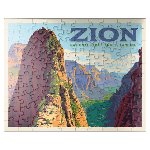 puzzleplate Zion National Park: Ascent To Angels Landing (Horizontal) 100 Jigsaw Puzzle