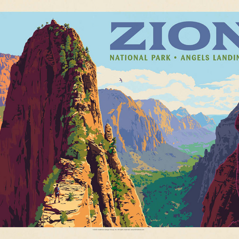 Zion National Park: Ascent To Angels Landing (Horizontal) 100 Jigsaw Puzzle 3D Modell