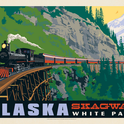 Alaska: Skagway, Vintage Poster 1000 Jigsaw Puzzle 3D Modell