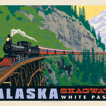 Alaska: Skagway, Vintage Poster 100 Jigsaw Puzzle 3D Modell