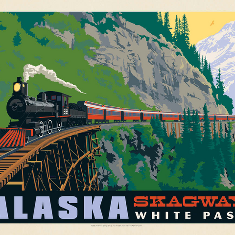 Alaska: Skagway, Vintage Poster 100 Jigsaw Puzzle 3D Modell