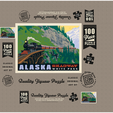 Alaska: Skagway, Vintage Poster 100 Jigsaw Puzzle box 3D Modell