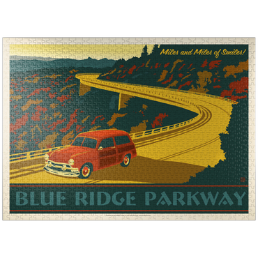 puzzleplate Blue Ridge Parkway, Vintage Poster 1000 Jigsaw Puzzle