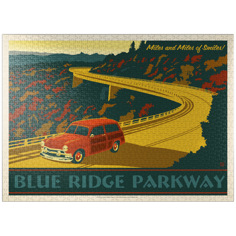 puzzleplate Blue Ridge Parkway, Vintage Poster 1000 Jigsaw Puzzle