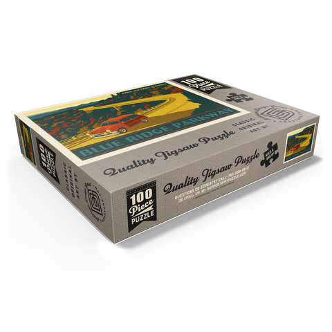 Blue Ridge Parkway, Vintage Poster 100 Jigsaw Puzzle box view1