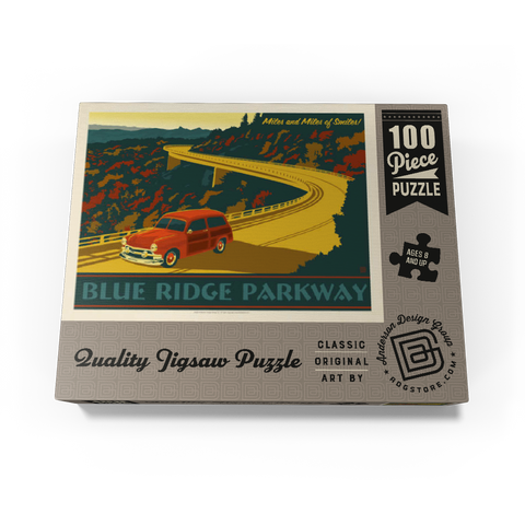 Blue Ridge Parkway, Vintage Poster 100 Jigsaw Puzzle box view3