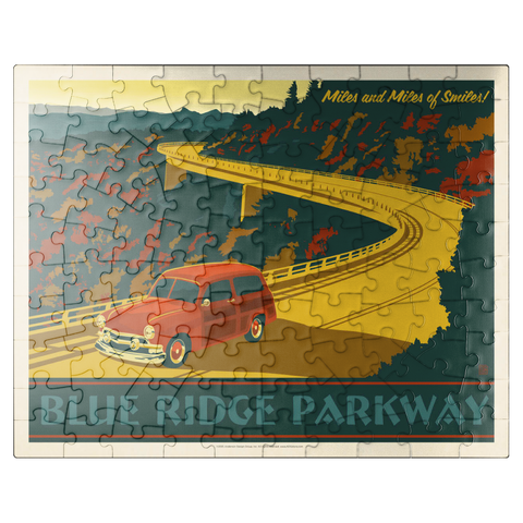 puzzleplate Blue Ridge Parkway, Vintage Poster 100 Jigsaw Puzzle