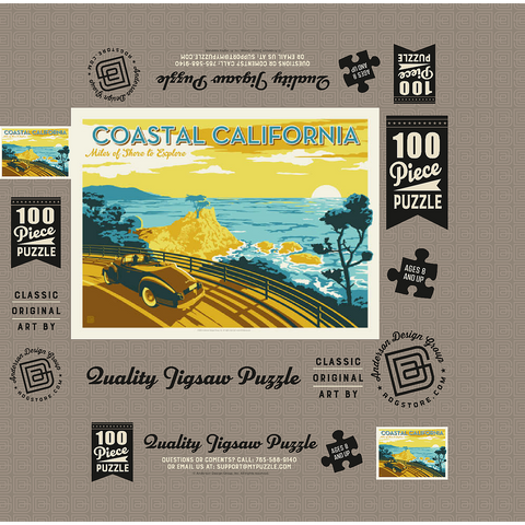 Coastal California (Horizontal) 100 Jigsaw Puzzle box 3D Modell