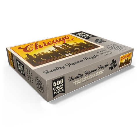 Chicago: Horizontal Skyline, Vintage Poster 500 Jigsaw Puzzle box view1