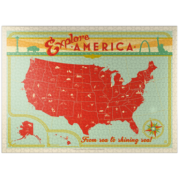 puzzleplate Map of the USA Print 1000 Jigsaw Puzzle