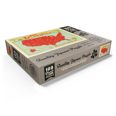 Map of the USA Print 100 Jigsaw Puzzle box view1