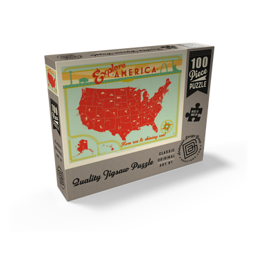 Map of the USA Print 100 Jigsaw Puzzle box view2