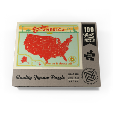 Map of the USA Print 100 Jigsaw Puzzle box view3