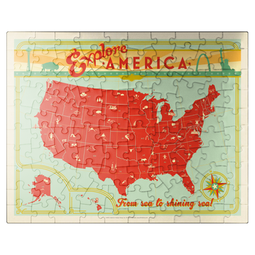 puzzleplate Map of the USA Print 100 Jigsaw Puzzle