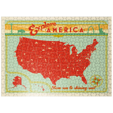 puzzleplate Map of the USA Print 500 Jigsaw Puzzle