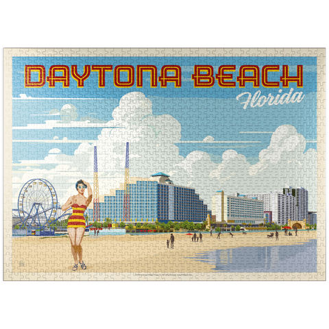 puzzleplate Daytona Beach, Florida, Vintage Poster 1000 Jigsaw Puzzle
