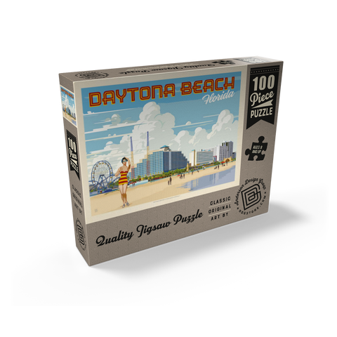 Daytona Beach, Florida, Vintage Poster 100 Jigsaw Puzzle box view2