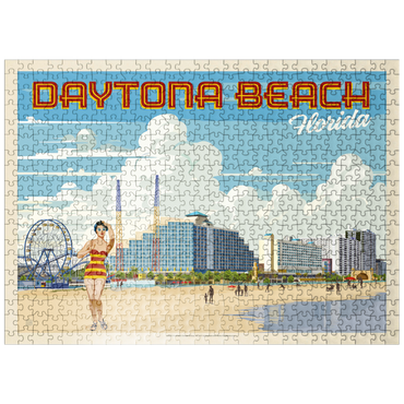 puzzleplate Daytona Beach, Florida, Vintage Poster 500 Jigsaw Puzzle