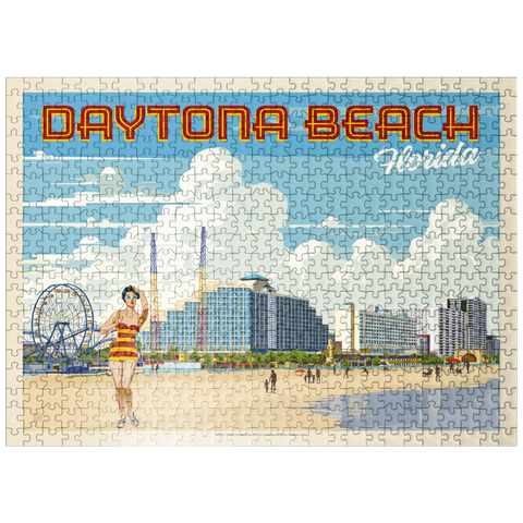 puzzleplate Daytona Beach, Florida, Vintage Poster 500 Jigsaw Puzzle