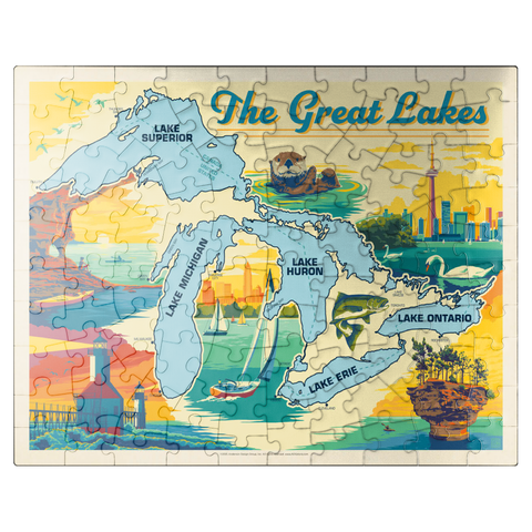 puzzleplate Great Lakes: Horizontal Map 100 Jigsaw Puzzle