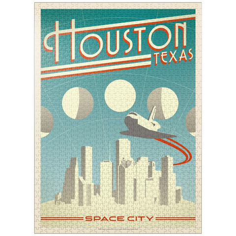 puzzleplate Houston: Space City, Vintage Poster 1000 Jigsaw Puzzle