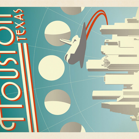 Houston: Space City, Vintage Poster 1000 Jigsaw Puzzle 3D Modell