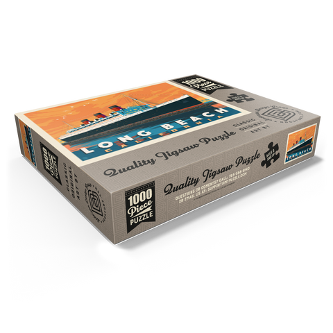 Long Beach, CA: Queen Mary, Vintage Poster 1000 Jigsaw Puzzle box view1