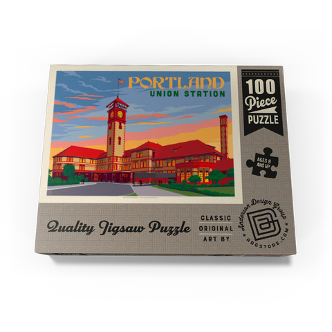 Portland, Oregon: Union Station, Vintage Poster 100 Jigsaw Puzzle box view3