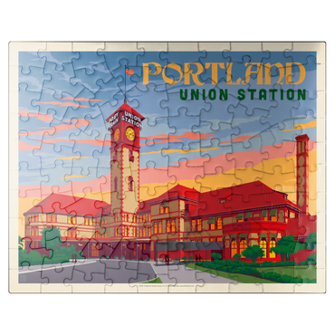 puzzleplate Portland, Oregon: Union Station, Vintage Poster 100 Jigsaw Puzzle