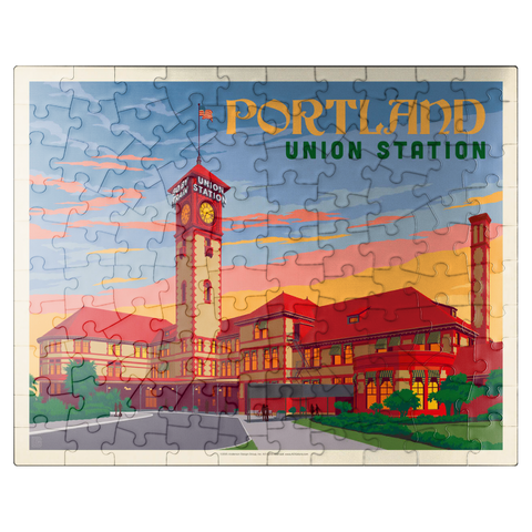 puzzleplate Portland, Oregon: Union Station, Vintage Poster 100 Jigsaw Puzzle