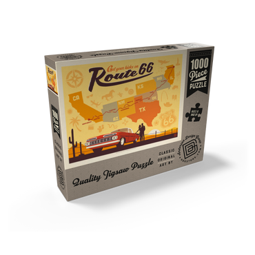 Route 66 Map, Vintage Poster 1000 Jigsaw Puzzle box view2