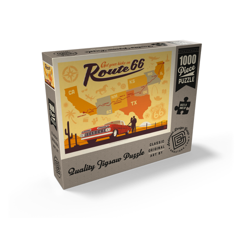 Route 66 Map, Vintage Poster 1000 Jigsaw Puzzle box view2